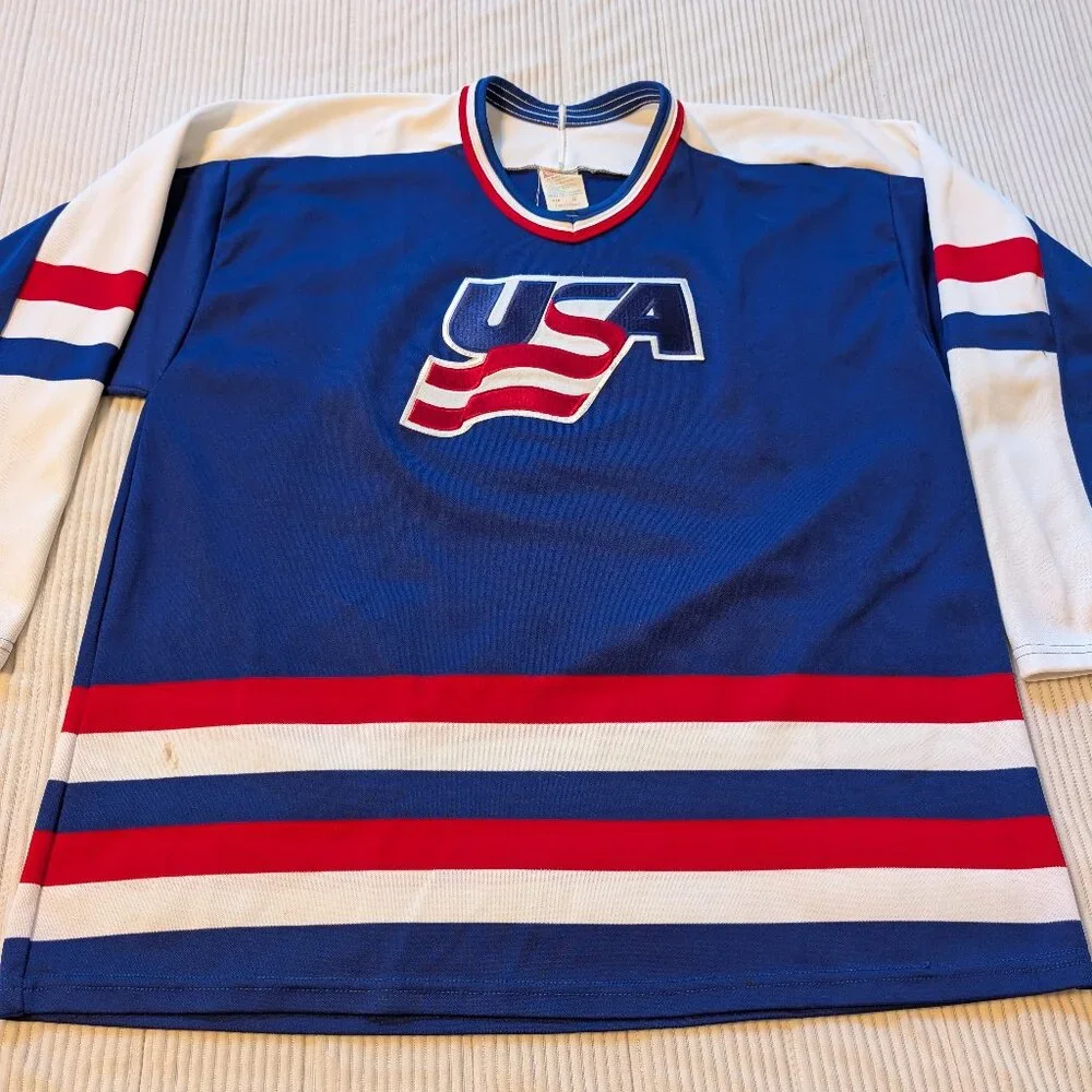 Vintage 1988 Olympic Team USA Hockey Jersey CCM XL - Picture 1 of 11